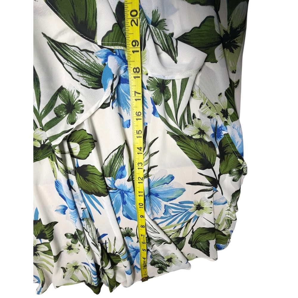 Banana Republic Floral Wrap Maxi Dress Size 0 Petite Coastal Coquette Ruffle - Picture 9 of 10